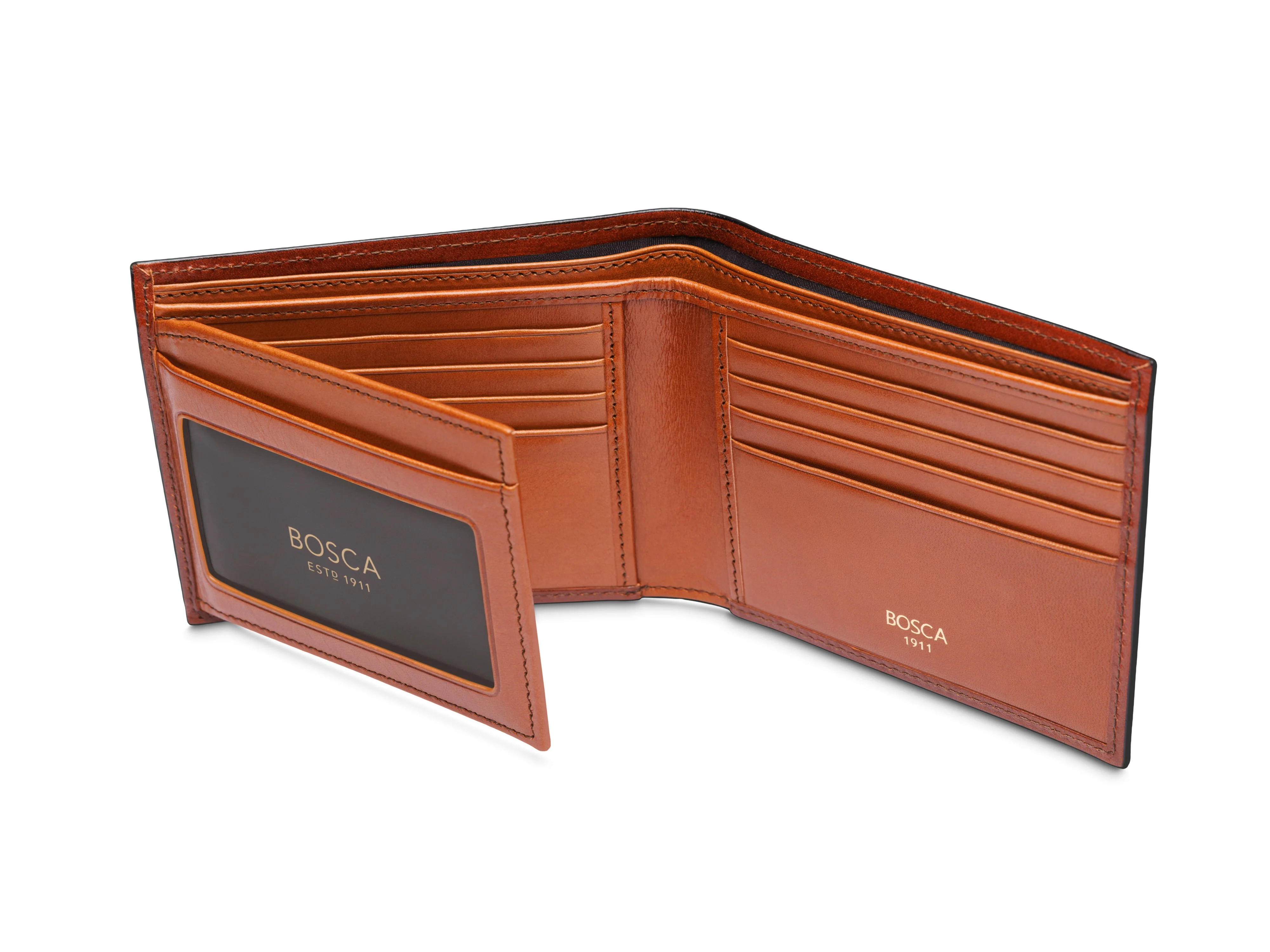 Contrast Old Leather Bifold w/ ID Flap - Image 3