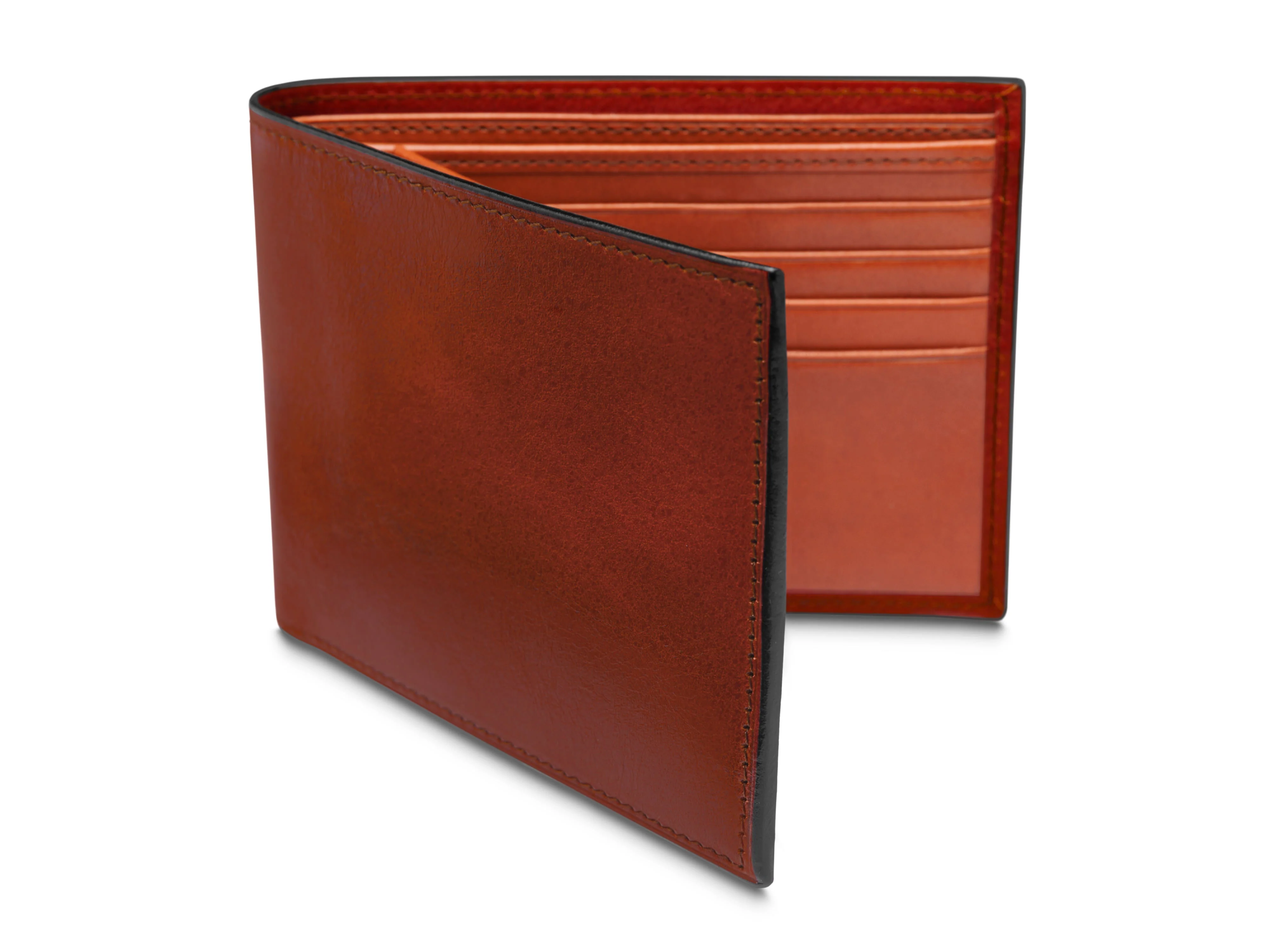 Contrast Old Leather Bifold w/ ID Flap - Image 6