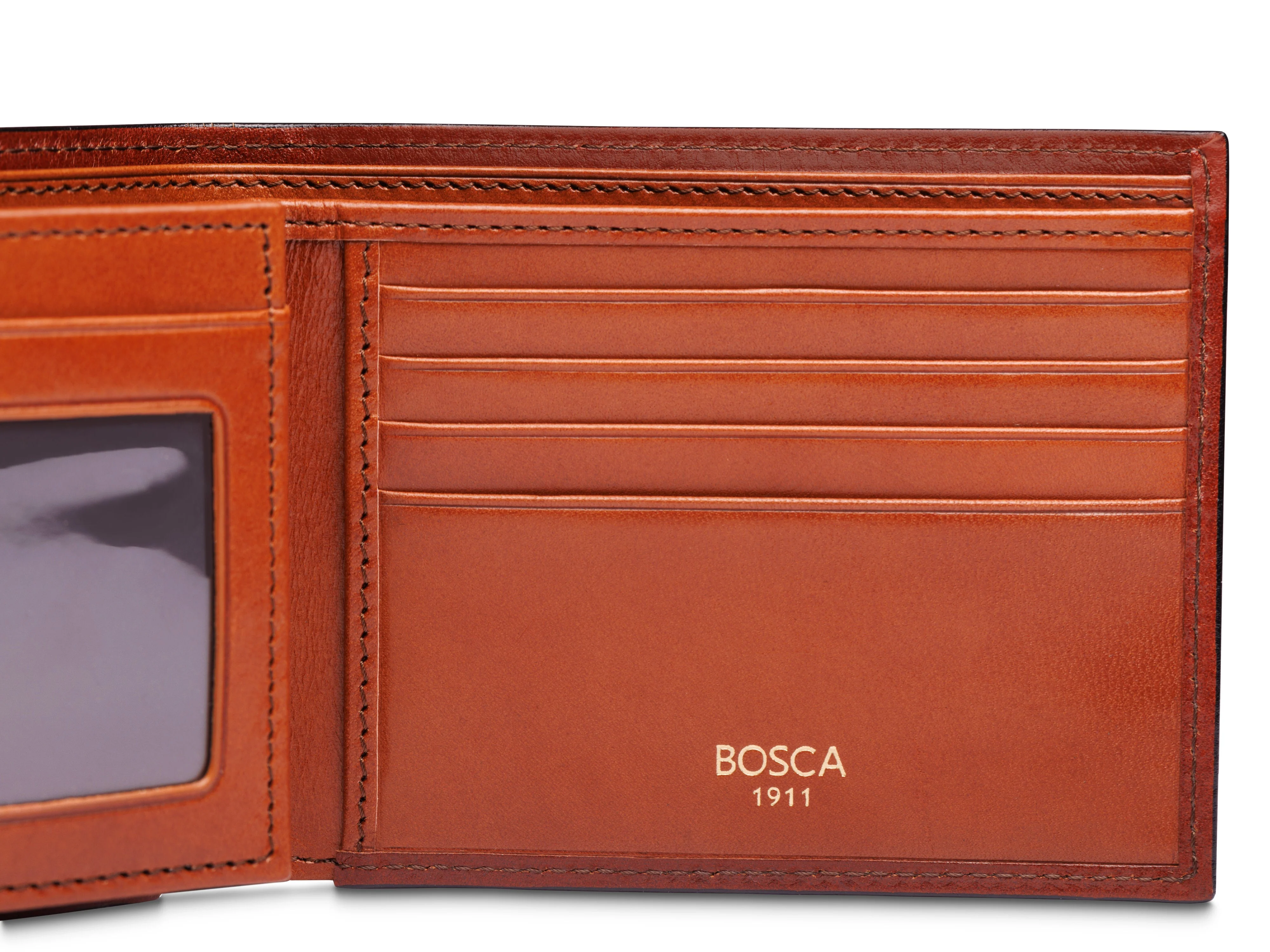 Contrast Old Leather Bifold w/ ID Flap - Image 9