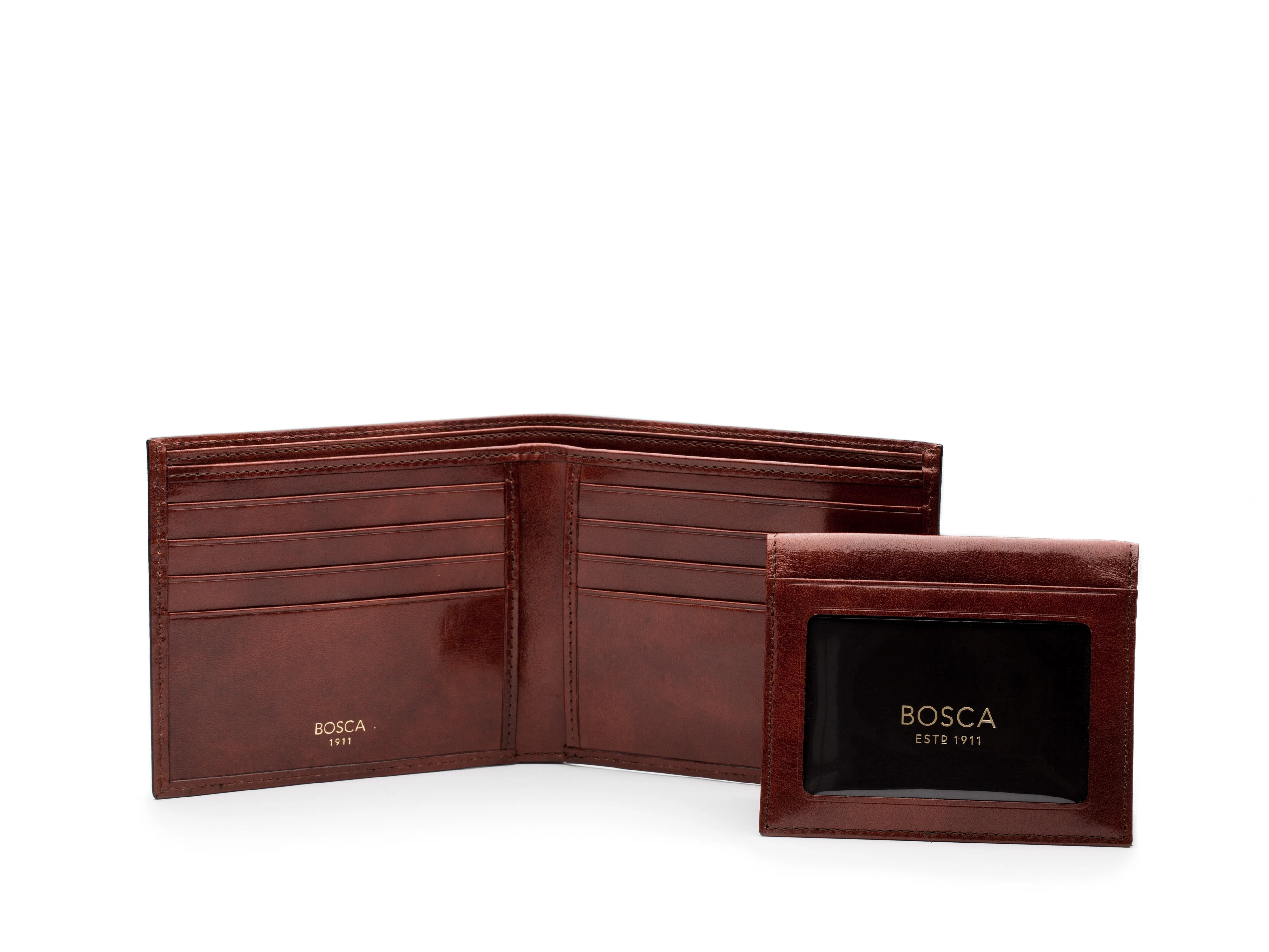 Old Leather Euro Credit Wallet w/ ID Passcase - Image 18