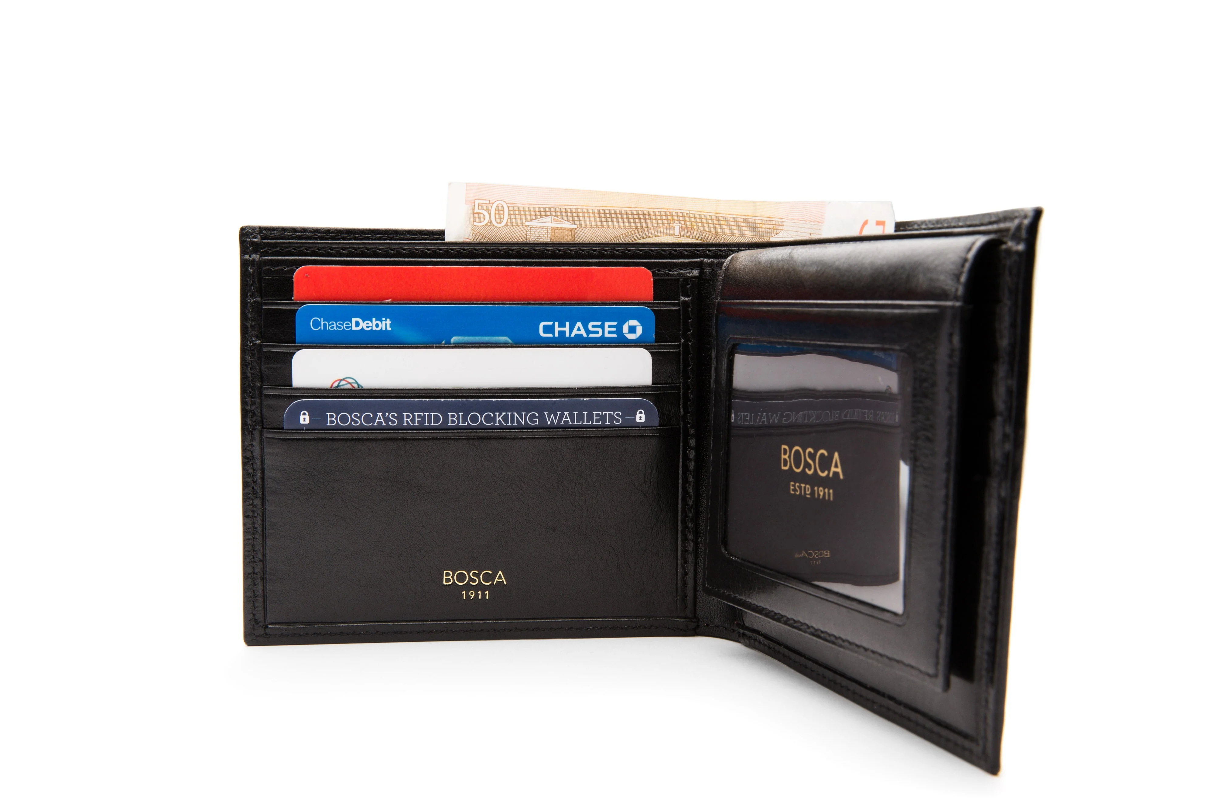 Old Leather Euro Credit Wallet w/ ID Passcase - Image 23