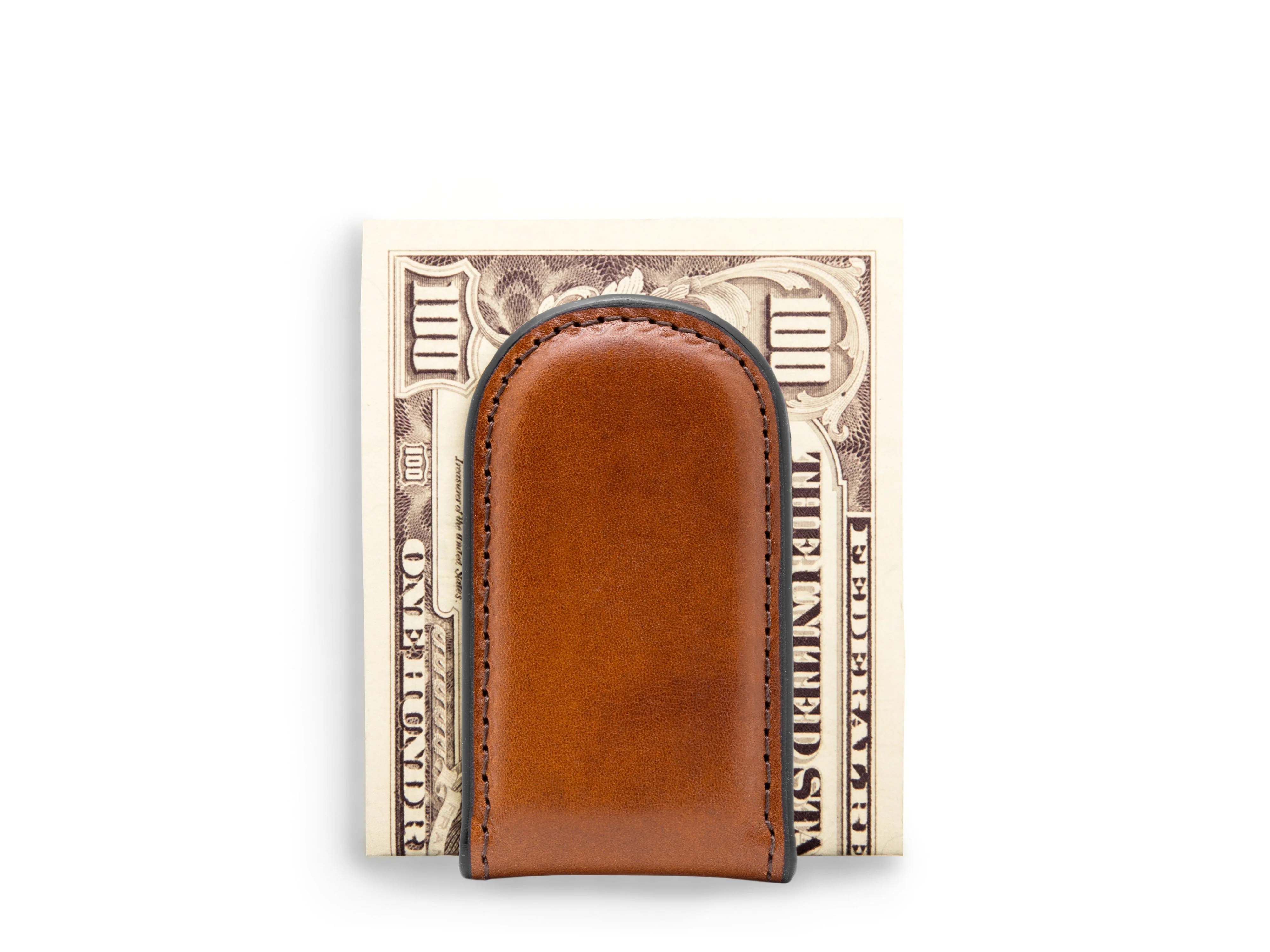 Old Leather Magnetic Money Clip - Image 3